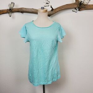 Banana republic light blue linen top short sleeve